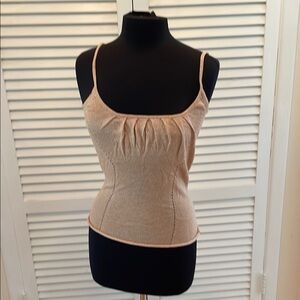 New Catherine Malandrino  Tan Camisole Top with Elegant Design